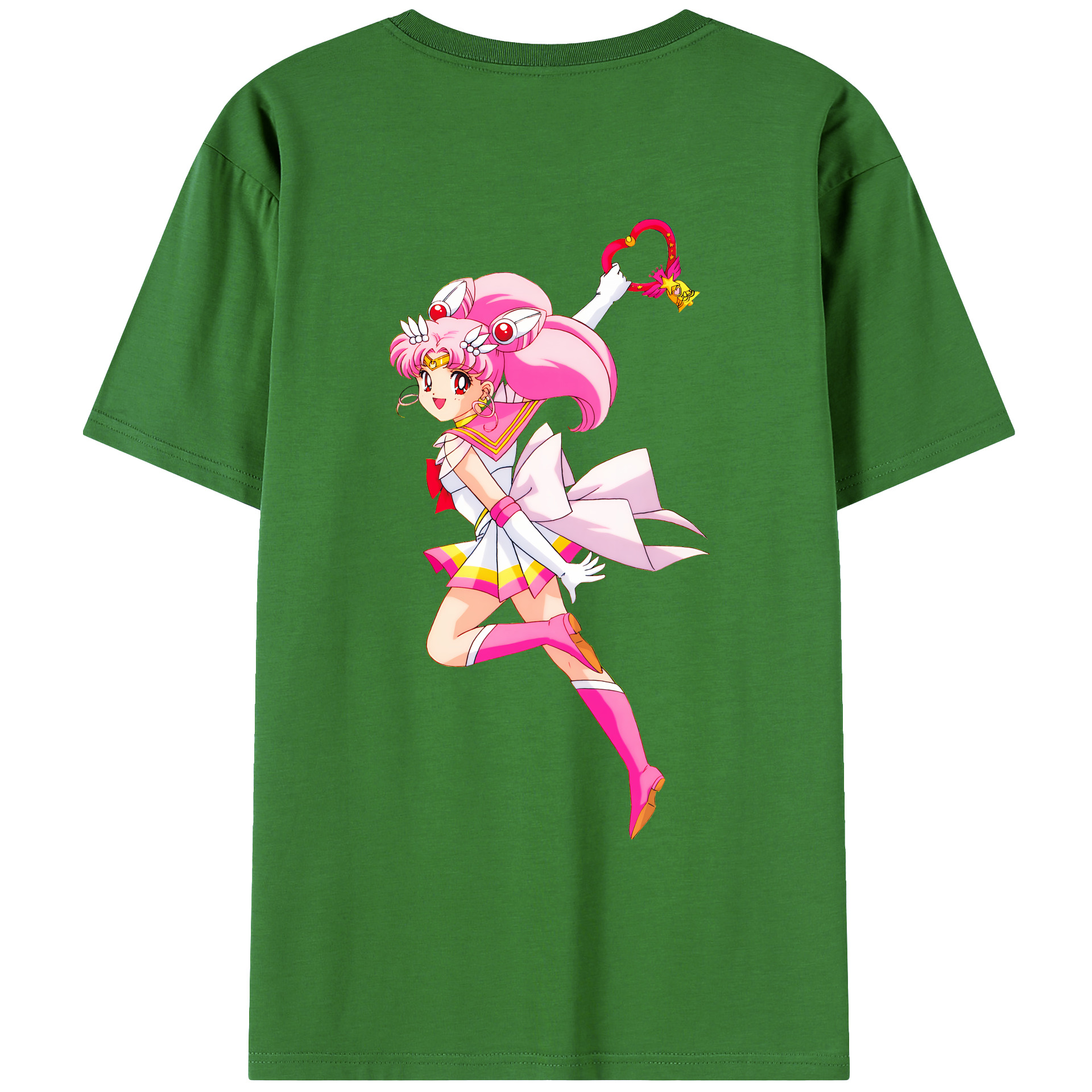（画像用） 美少女戦士セーラームーン ちびうさ Sailor Moon Chibiusa Tsukino Usagi Small Lady Serenity レディース半袖Tシャツ(バックプリント)